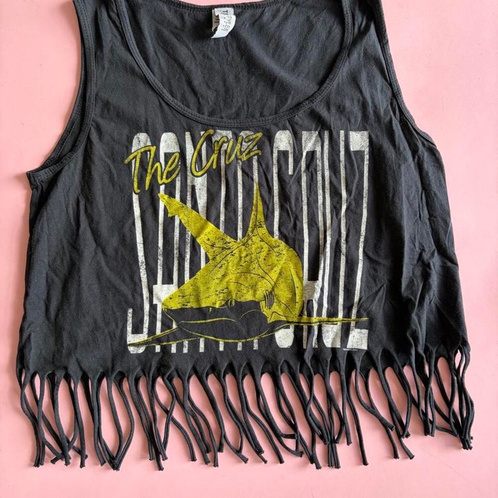 Fringe Cropped Top Santa Cruz Size M